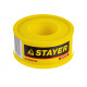 STAYER толщина 0,075 мм, плотность 0,40 г/см3, ширина 19 мм, фум лента 12360-19-040