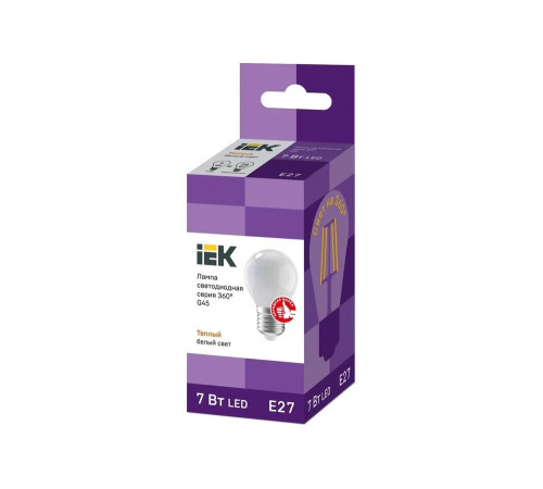 IEK 360 - лампа для вашего комфорта 0.03, 45мм, 45мм, 140мм, Арт. LLF-G45-7-230-30-E27-FR IEK 360 - лампа для вашего комфорта 0.03, 45мм, 45мм, 140мм, Арт. LLF-G45-7-230-30-E27-FR