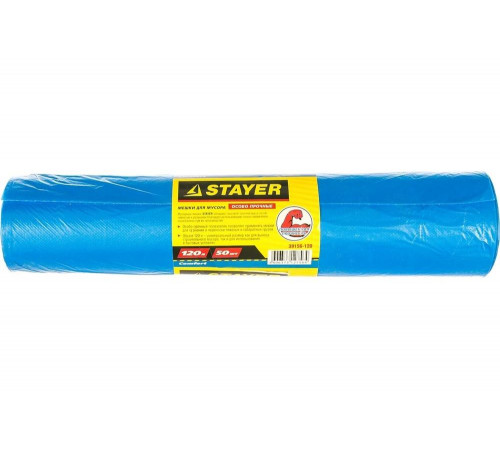STAYER 120 л, голубой, 50 шт., завязки, мешки для мусора COMFORT 39156-120