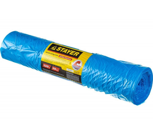 STAYER 120 л, голубой, 50 шт., завязки, мешки для мусора COMFORT 39156-120
