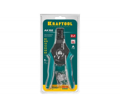 Полуавтоматический стриппер Kraftool АК-62, 0.5 - 6 мм2, 22681 Полуавтоматический стриппер Kraftool АК-62, 0.5 - 6 мм2, 22681