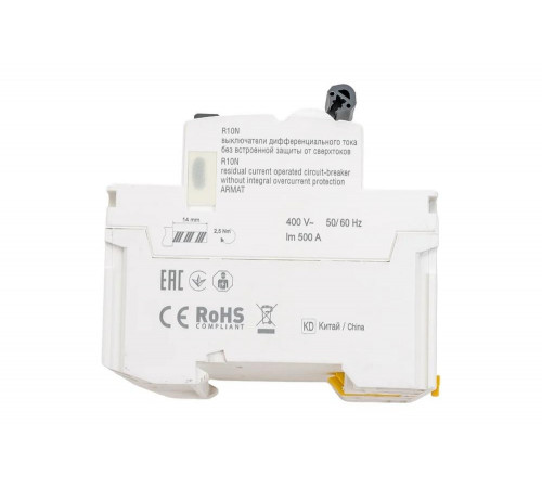 Выключатель дифференциального тока IEK ARMAT R10N 4P 40А 30мА тип A AR-R10N-4-040A030 Выключатель дифференциального тока IEK ARMAT R10N 4P 40А 30мА тип A AR-R10N-4-040A030