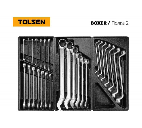 Набор инструментов для тележки TOLSEN "BOXER" 12 ложементов, 157 предметов TT85415-157 Набор инструментов для тележки TOLSEN "BOXER" 12 ложементов, 157 предметов TT85415-157