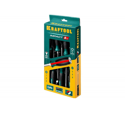 KRAFTOOL набор из 6 предметов ударных отверток IMPACT 25025 PRO KRAFTOOL набор из 6 предметов ударных отверток IMPACT 25025 PRO