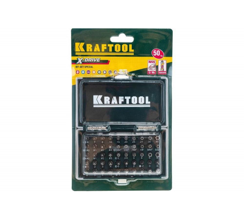 KRAFTOOL 50 шт., Cr-V, набор бит X-Drive 26065-H50 KRAFTOOL 50 шт., Cr-V, набор бит X-Drive 26065-H50