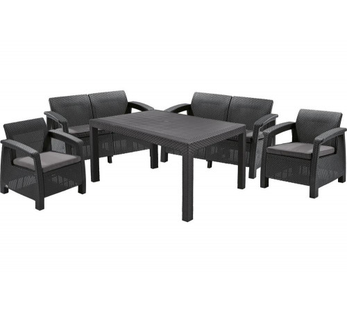 Комплект мебели Keter Corfu fiesta set графит 223216 Комплект мебели Keter Corfu fiesta set графит 223216
