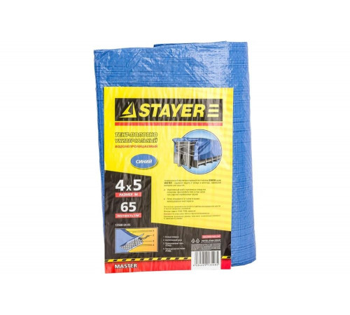 STAYER 4 м х 5 м, плотность 65 г/м, тент-полотно универсальный 12560-04-05