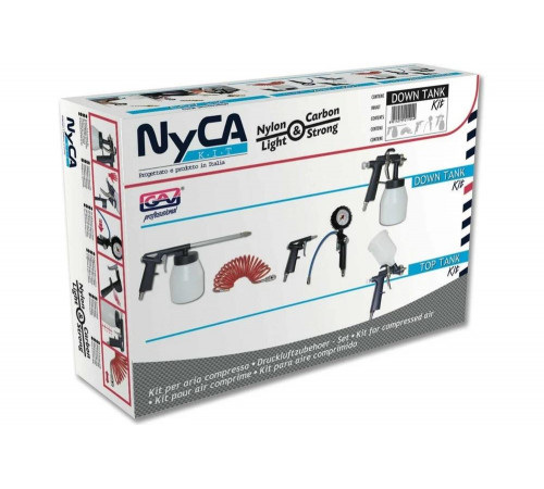 Набор пневмоинструмента GAV NYCA/4 из нейлон-карбона, 5 предметов, бс. 8080600 Набор пневмоинструмента GAV NYCA/4 из нейлон-карбона, 5 предметов, бс. 8080600