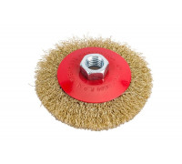 Щетка тарельчатая (100 мм; М14; латунированная волнистая 0.35 мм) для УШМ Elitech 1820.075100