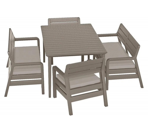 Комплект с обеденным столом Keter Delano set with Lima table 160 капучино 233329