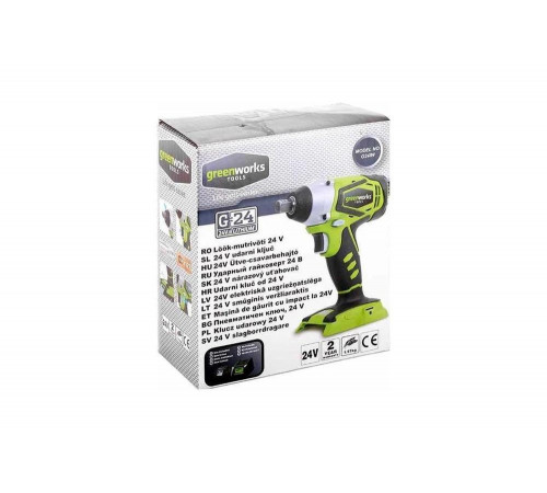 Аккумуляторный ударный гайковерт Greenworks G24IW