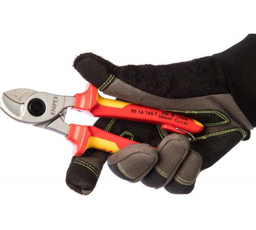 Ножницы для резки кабелей со страховочным креплением 165 мм KNIPEX KN-9516165T Ножницы для резки кабелей со страховочным креплением 165 мм KNIPEX KN-9516165T