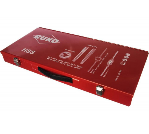 Резьбонарезной набор MF3-MF20 HSS метчики+плашки+воротки, 43шт RUKO 245041 Резьбонарезной набор MF3-MF20 HSS метчики+плашки+воротки, 43шт RUKO 245041