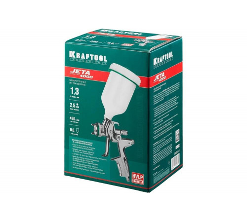 KRAFTOOL сопло 1,3 мм, краскопульт пневматический с верхним бачком JETA 4000 06555-1.3 Pro KRAFTOOL сопло 1,3 мм, краскопульт пневматический с верхним бачком JETA 4000 06555-1.3 Pro
