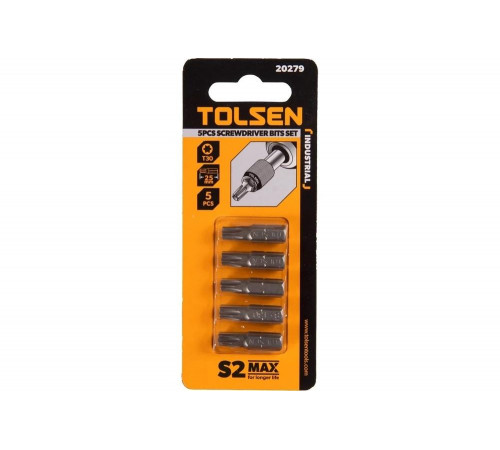 Набор вставок бит торцевых 1/4", Torx, T30, 25 мм, 5 шт TOLSEN TT20279 Набор вставок бит торцевых 1/4", Torx, T30, 25 мм, 5 шт TOLSEN TT20279