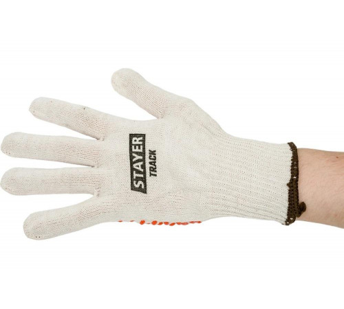 STAYER L-XL, 10 класс, х/б, перчатки с увеличенной площадью ПВХ-гель покрытия "протектор" 11401-XL STAYER L-XL, 10 класс, х/б, перчатки с увеличенной площадью ПВХ-гель покрытия "протектор" 11401-XL