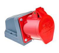 Розетка наружной установки IEK 32А 3P+Е 380В IP44 124 ИЭК PSR12-032-4