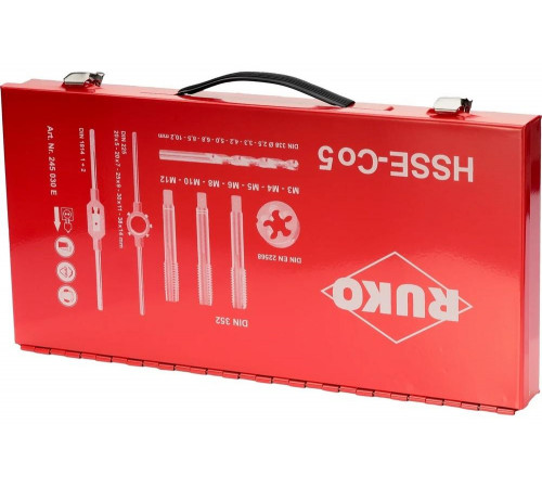Резьбонарезной набор RUKO M3-M12 HSSE 44пр. 245030E