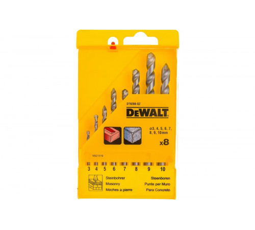 Набор сверл по кирпичу 3-10 мм,8 шт. DEWALT DT9288