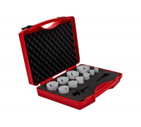 Набор коронок Bi-Metall HSSE-Co8 (10 шт; 22-68 мм; 2 адаптера) RUKO 126304