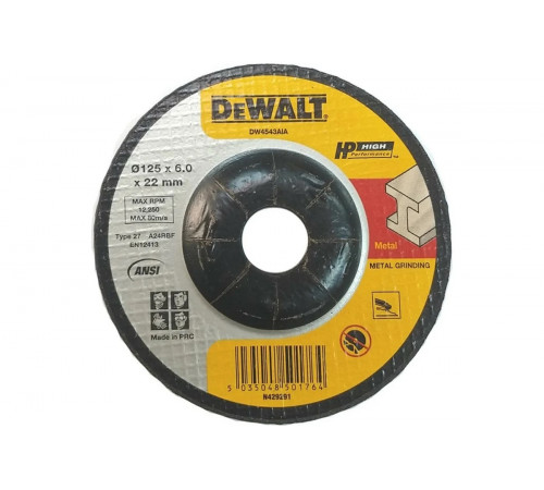 Круг зачистной по металлу HP (125x6x22.2мм) Dewalt DW4543AIA-AE