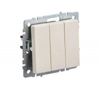 3-клавишный выключатель IEK Brite 10а вс10-3-0-бркр бежевый BR-V30-0-10-K10