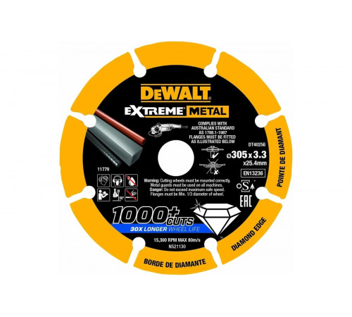 Алмазный диск отрезной по металлу DEWALT 305x25.4 мм DT40256 DT40256-QZ