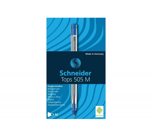 Шариковая ручка Schneider Tops 505 M синяя, 1,0 мм, прозрачный корпус 150603