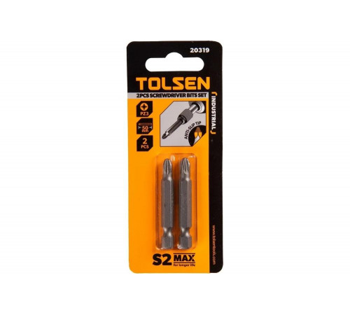 Набор вставок бит торцевых 1/4", Pozidriv, PZ3, 50 мм, 2 шт TOLSEN TT20319 Набор вставок бит торцевых 1/4", Pozidriv, PZ3, 50 мм, 2 шт TOLSEN TT20319