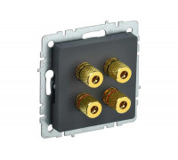 4-местная аудиорозетка IEK Brite ра10-брг графит BR-S40-K53