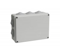 Коробка распаечная IEK открытой проводки, IP44, КМ41243, RAL7035,10 гермовводов, ИЭК UKO11-190-140-070-K41-44