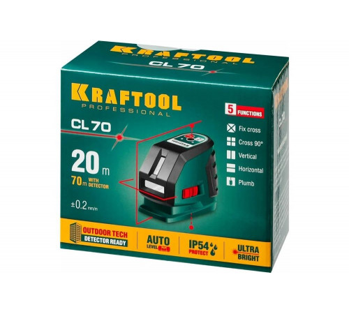KRAFTOOL линейный лазерный нивелир CL70 34660 Professional KRAFTOOL линейный лазерный нивелир CL70 34660 Professional