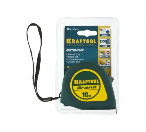 KRAFTOOL 10 м х 25 мм, рулетка GRAND 34022-10-25 KRAFTOOL 10 м х 25 мм, рулетка GRAND 34022-10-25