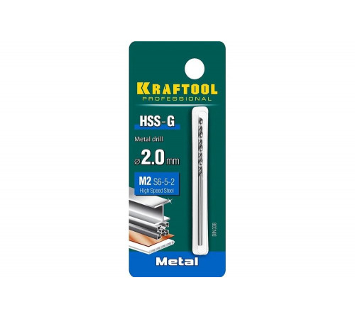 KRAFTOOL Ø 2 х 49 мм, HSS-G, сталь М2 (S6-5-2), класс A, сверло по металлу 29651-2 Pro KRAFTOOL Ø 2 х 49 мм, HSS-G, сталь М2 (S6-5-2), класс A, сверло по металлу 29651-2 Pro