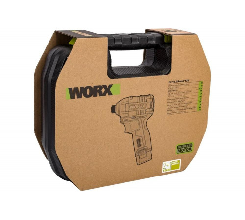 Аккумуляторный ударный бесщеточный винтоверт WORX Professional 12В, 140Нм, 2x2Ач WU132