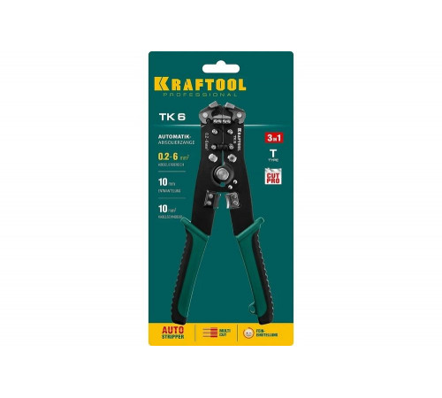 KRAFTOOL 0.2-6 мм², стриппер автоматический многофункциональный TK-6 22635 KRAFTOOL 0.2-6 мм², стриппер автоматический многофункциональный TK-6 22635