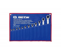Набор комбинированных трещоточных ключей KING TONY 8-24 мм, чехол из теторона, 12 предметов 122A12MRN