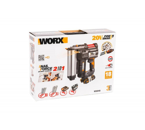 Аккумуляторный гвозде-скобозабиватель WORX WX840 Аккумуляторный гвозде-скобозабиватель WORX WX840