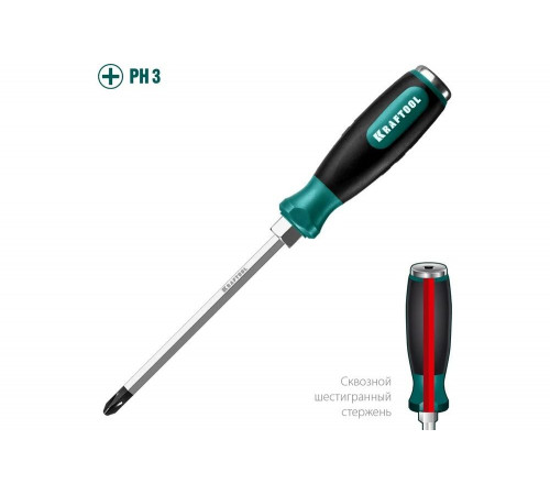 KRAFTOOL PH3х150 мм, отвертка ударная 250034-3 KRAFTOOL PH3х150 мм, отвертка ударная 250034-3