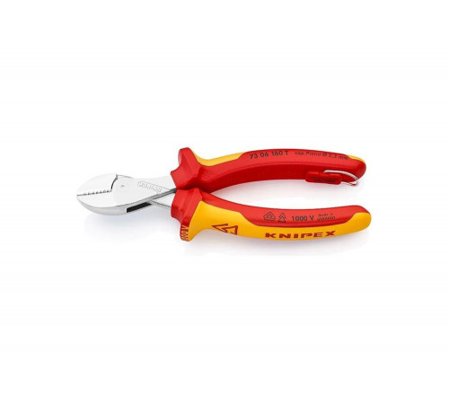 Кусачки со страховочным креплением 160 мм KNIPEX X-Cut KN-7306160TBK Кусачки со страховочным креплением 160 мм KNIPEX X-Cut KN-7306160TBK