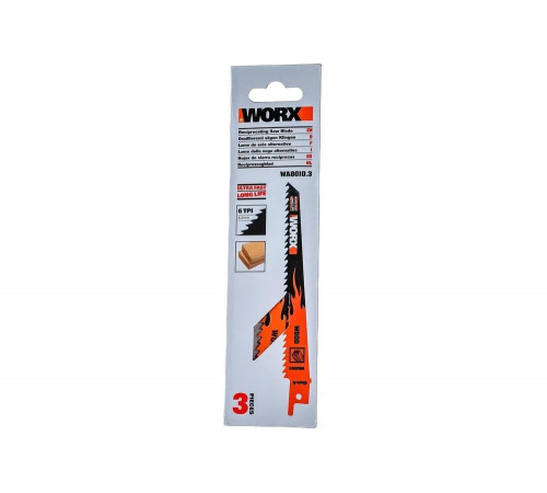Лезвия по дереву для сабельной пилы WORX WA8010.3 Лезвия по дереву для сабельной пилы WORX WA8010.3