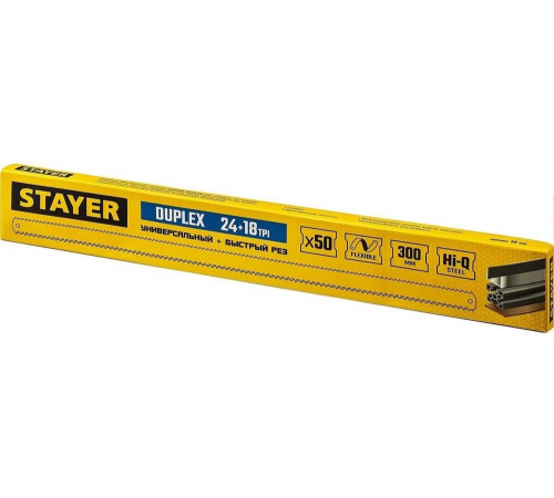 STAYER 24/18 TPI, 300 мм, полотно для ножовки по металлу Duplex 1589-02_z01 Master STAYER 24/18 TPI, 300 мм, полотно для ножовки по металлу Duplex 1589-02_z01 Master
