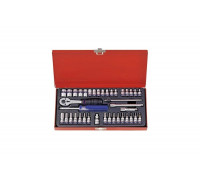 Набор шестигранных торцевых головок с принадлежностями 1/4", 4-13мм, 39шт KING TONY 2539MR