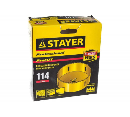 STAYER d 114 мм, кольцевая биметаллическая универсальная 29547-114 STAYER d 114 мм, кольцевая биметаллическая универсальная 29547-114