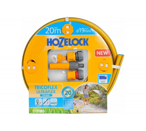 Набор для полива Hozelock: шланг Tricoflex Ultraflex 3/4", 20 м с коннекторами и наконечником 117035 Набор для полива Hozelock: шланг Tricoflex Ultraflex 3/4", 20 м с коннекторами и наконечником 117035