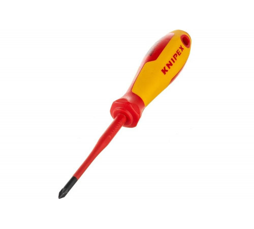 Тонкая отвёртка Knipex VDE 1000V Pozidriv PZ1 крестовая, L стержня 80 мм, 2-комп. рук-ка KN-982501SL Тонкая отвёртка Knipex VDE 1000V Pozidriv PZ1 крестовая, L стержня 80 мм, 2-комп. рук-ка KN-982501SL