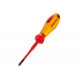 Тонкая отвёртка Knipex VDE 1000V Pozidriv PZ1 крестовая, L стержня 80 мм, 2-комп. рук-ка KN-982501SL