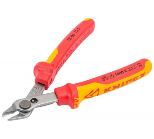 Прецизионные бокорезы KNIPEX Electronic Super Knips VDE, без фаски, L-125 мм, INOX KN-7806125 Прецизионные бокорезы KNIPEX Electronic Super Knips VDE, без фаски, L-125 мм, INOX KN-7806125