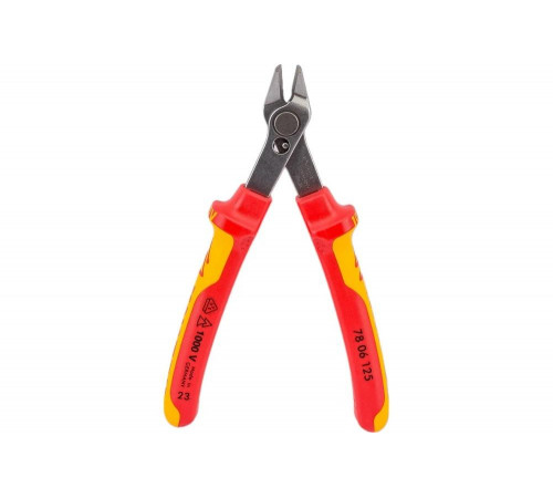 Прецизионные бокорезы KNIPEX Electronic Super Knips VDE, без фаски, L-125 мм, INOX KN-7806125 Прецизионные бокорезы KNIPEX Electronic Super Knips VDE, без фаски, L-125 мм, INOX KN-7806125
