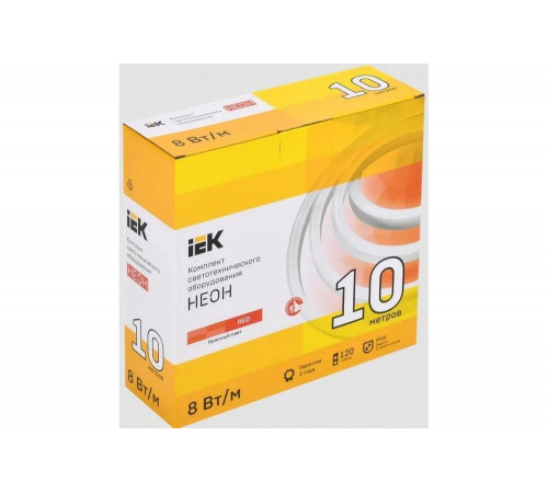Комплект светодиодной подсветки "неон" IEK (лента led 10м lsr5-2835r120-8-ip65-220в + драйвер) LSR5-R-120-65-2-10-S0